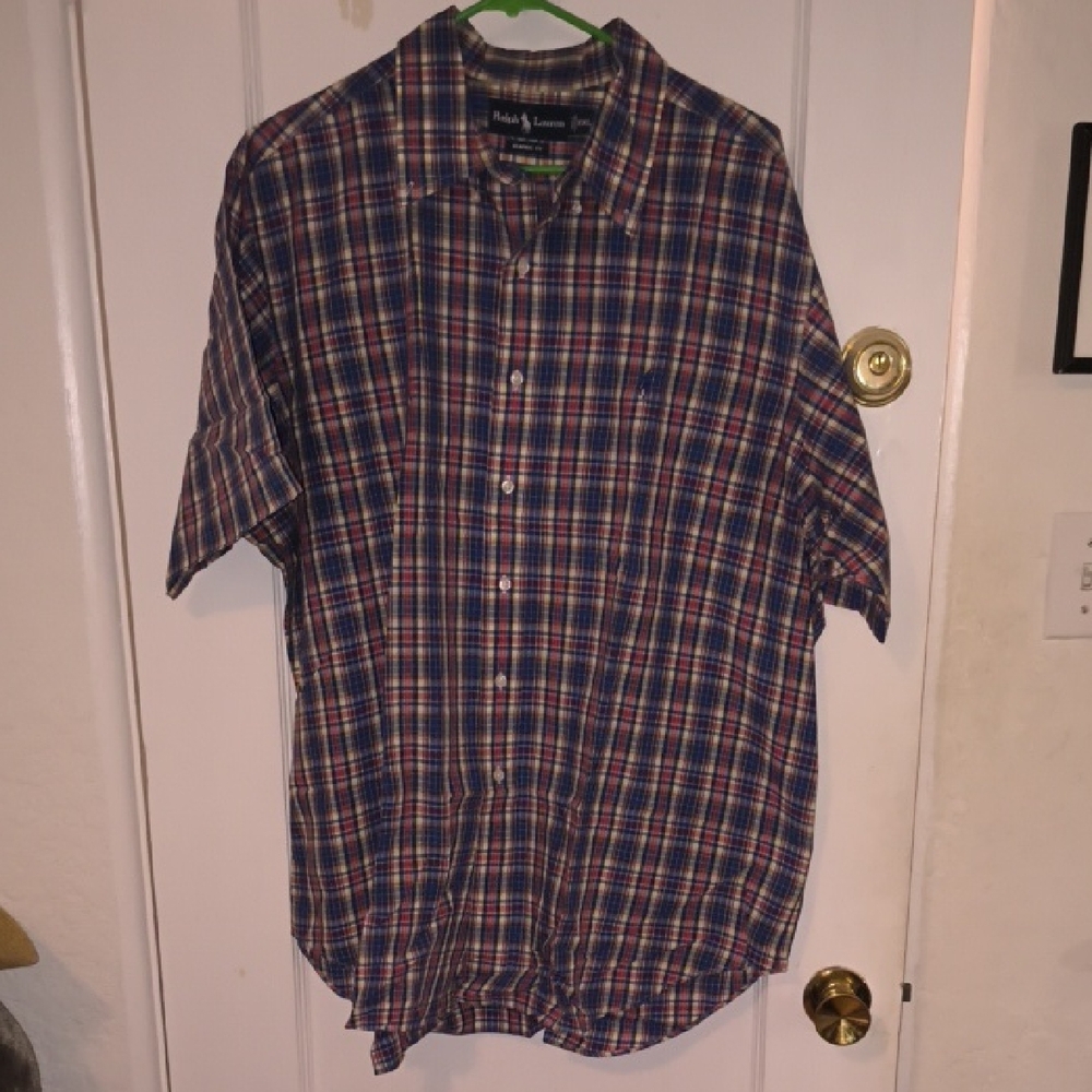 Ralph Lauren | Men's Button-Down Shirt - Navy, Red, White Plaid